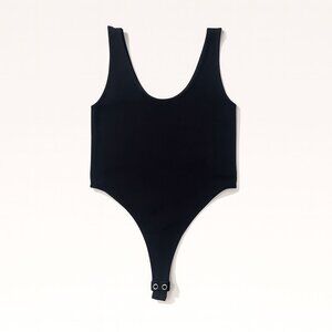 Spiritual Gangster Seamless Scoopneck Thong Bodysuit Women XS/S Black Athleisure